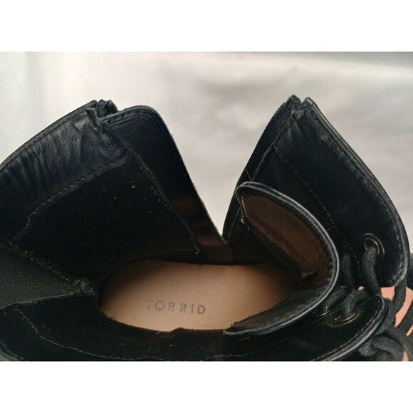 Womens Black Boots Lace & Zipper US Womens 10.5 Measured Torrid main image 9